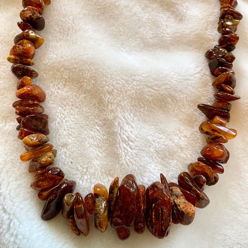 Natural Raw Chunky Baltic Amber Necklace 30" - Picture 7 of 12